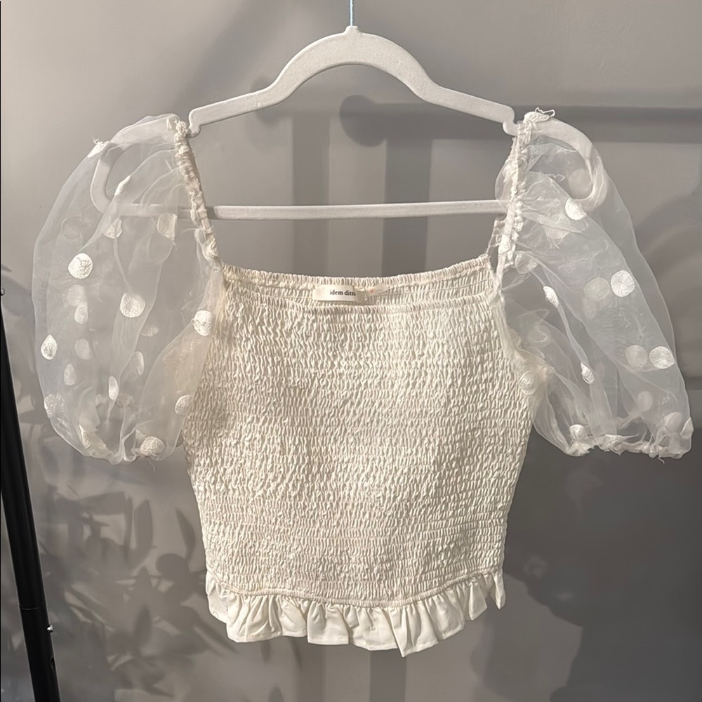 Elegant White Puff Sleeve Top